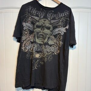 Xtreme Couture Black Short-Sleeve Skull Graphic Tee Size XL